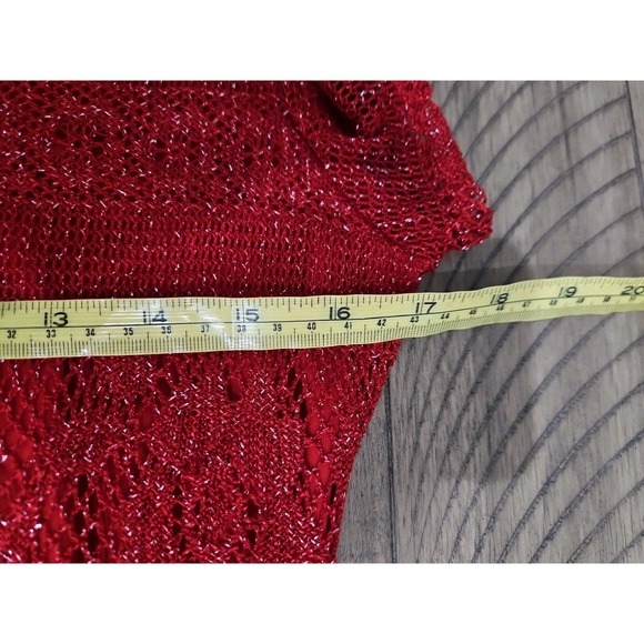 Vintage Jessica Howard Dress 10P Red Mesh Maxi Crochet Slinky Y2K Whimsigoth - Picture 8 of 11